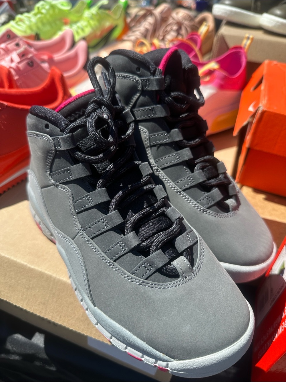 Kids Grey High-Top Athletic Sneakers